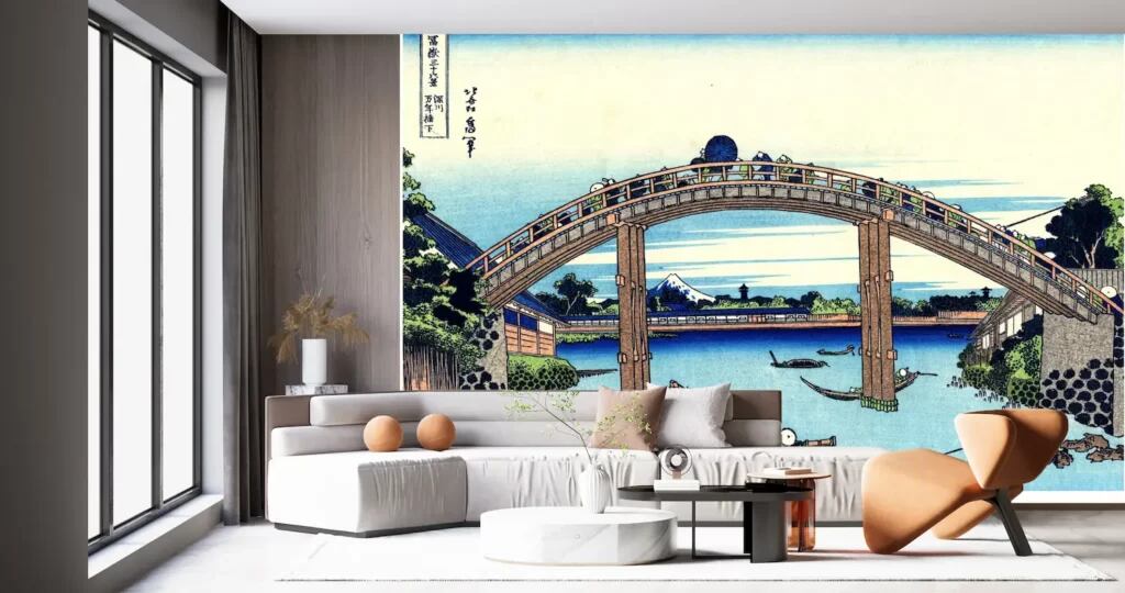 葛飾北斎 冨嶽三十六景 遠江山中 壁紙アート クロス 日本画 インテリア