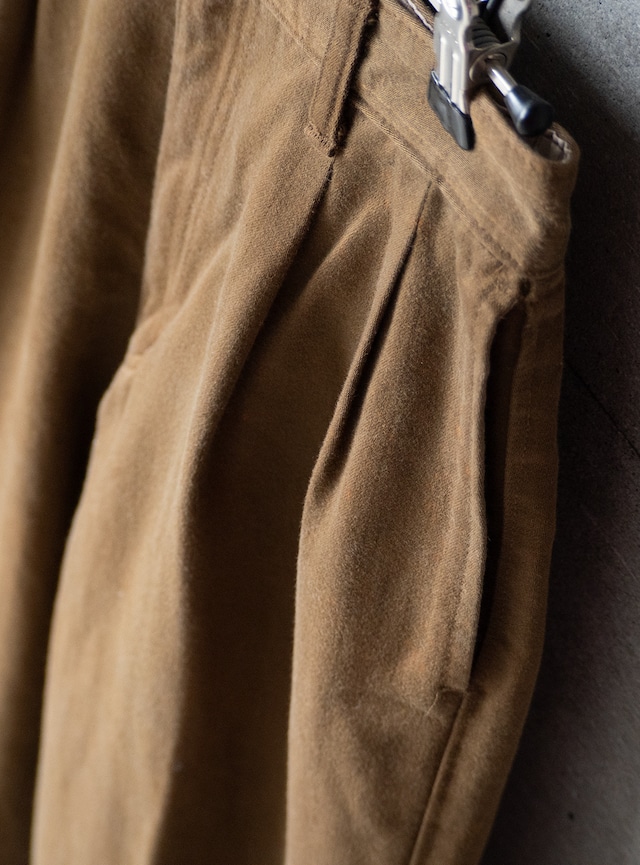 unknown 1990s Brown twill shadow stripe trousers