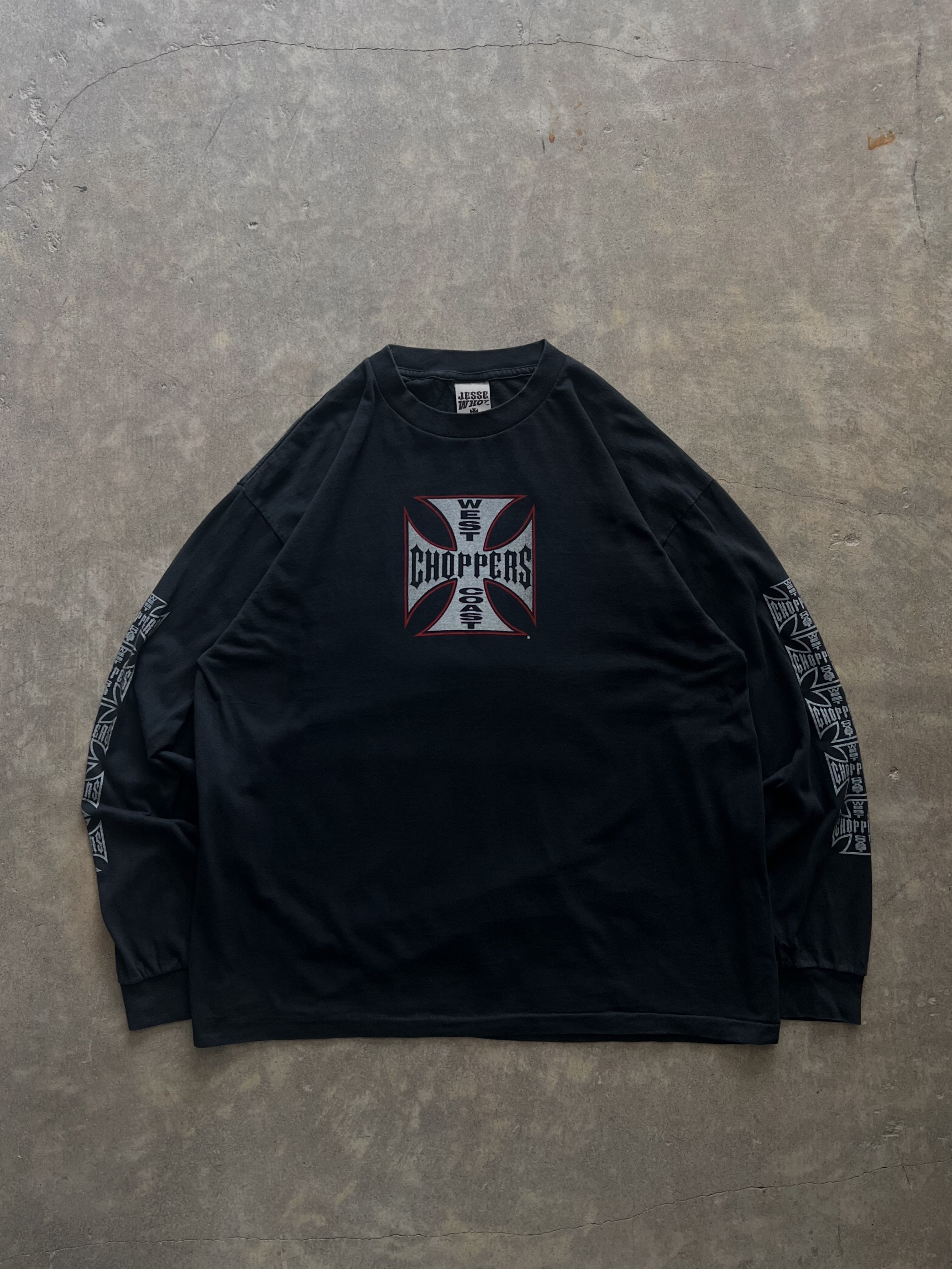 WEST COAST CHOPPERS アイアンクロス 長袖Tシャツ ロンT XL ブラック