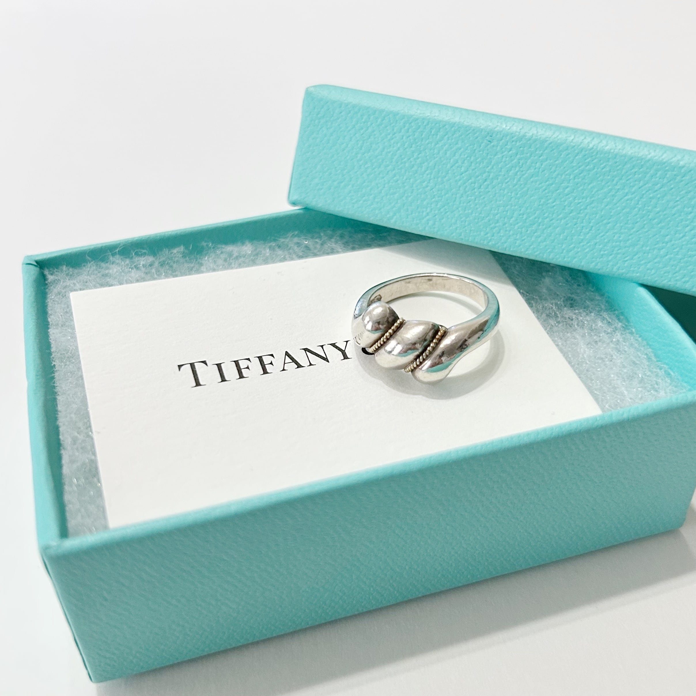 TR7148】Tiffany&Co. love knot ring/silver925,K18/ティファニー