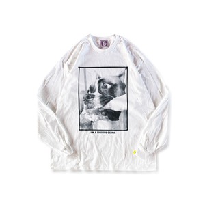 L/S Tee - SENSITIVE GENIUS - [White/B]