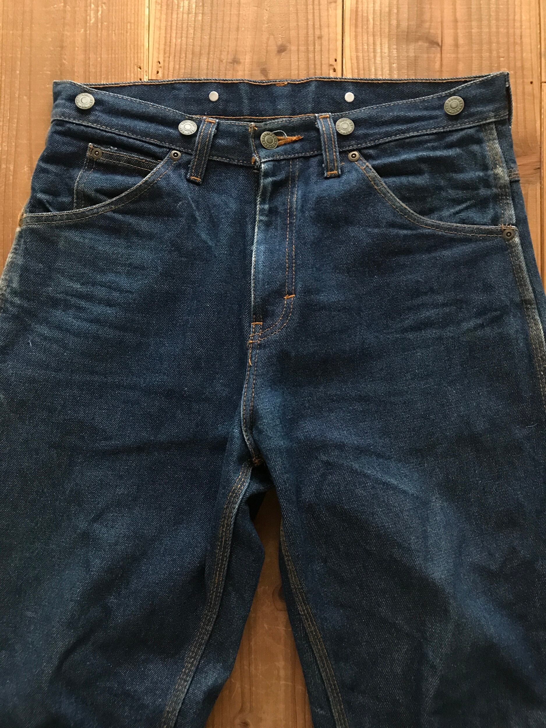 KEY サスペンダーボタン ハンマーポケット付 デニムパンツ 濃紺