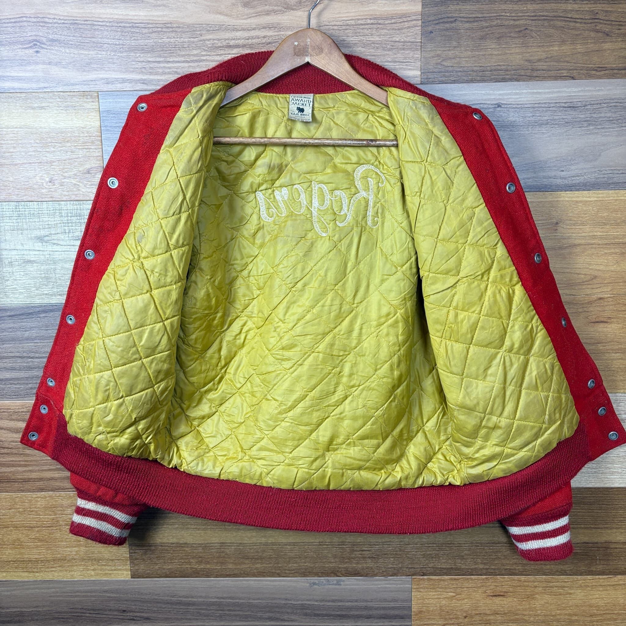 70s- KAYE BROS スタジャン　ロンスタ　チェーンステッチ 70s KAYE BROS. チェーンステッチ スタジャン アワードジャケット
