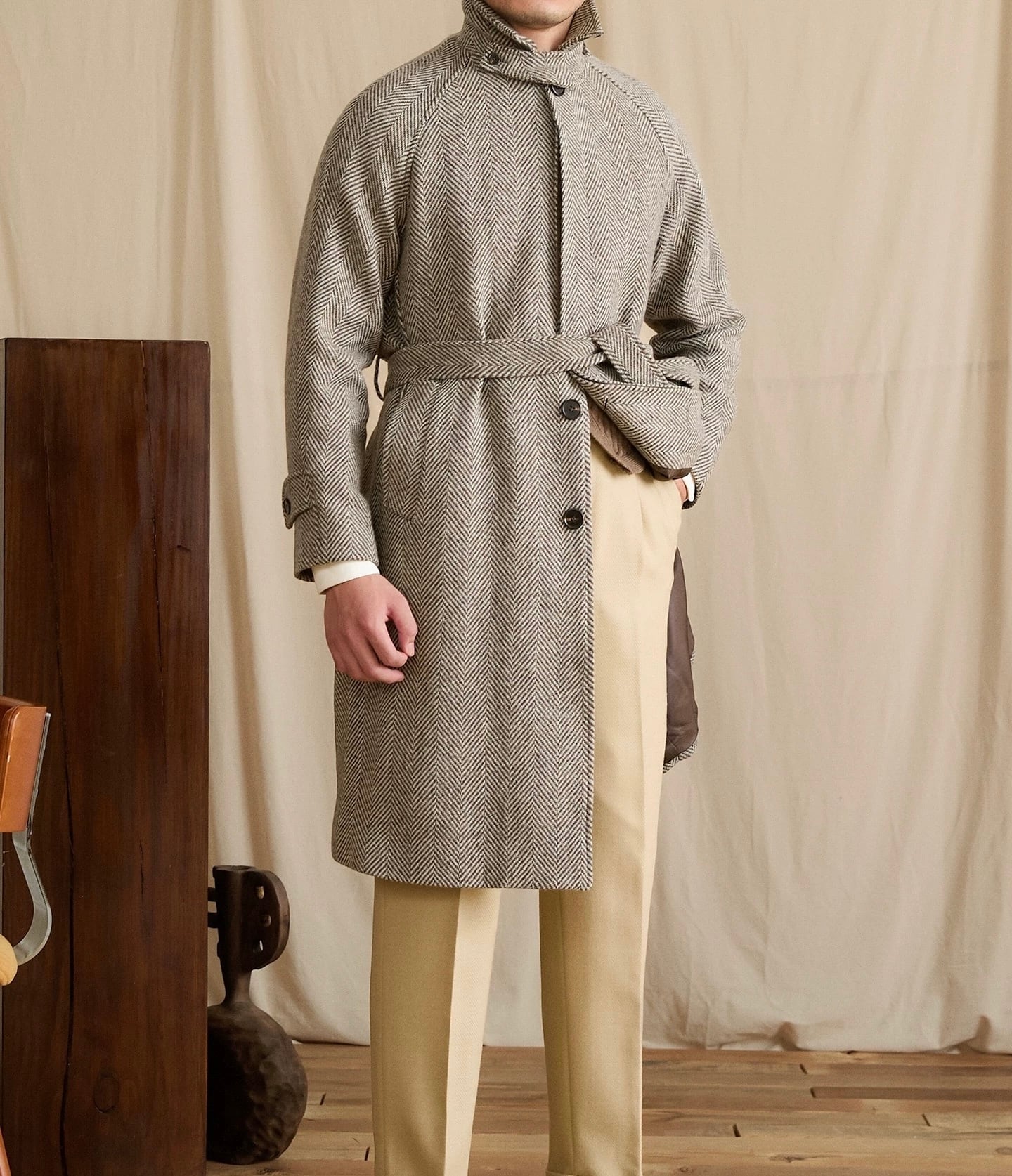 近年　白タグ　マッキントッシュ　ベルテッドバルマカーンコート　ライナー　ベージュ バルマカーンコート【ベルテッド】 | Wide Range