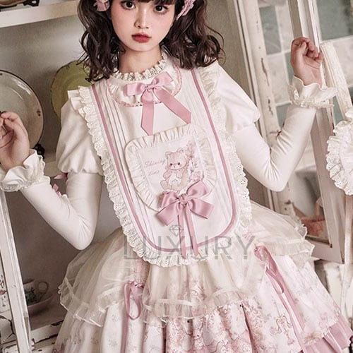 甘ロリ エプロン のみ フリル くまさん クマちゃん クマさん リボン