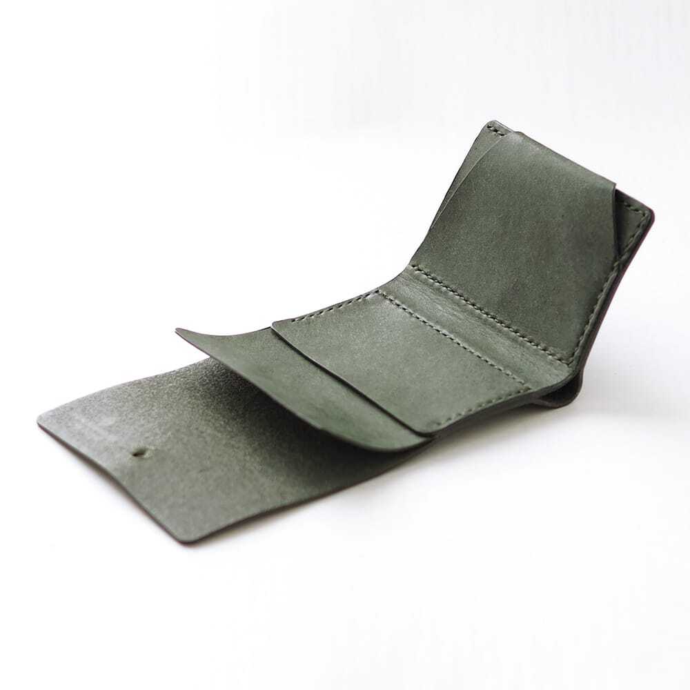 お札を折らない ミニ財布【グリーン】（在庫あり） | セミオーダー