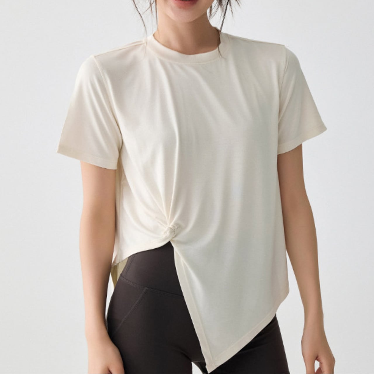 Twisted Asymmetrical Short Sleeve Top BM0091