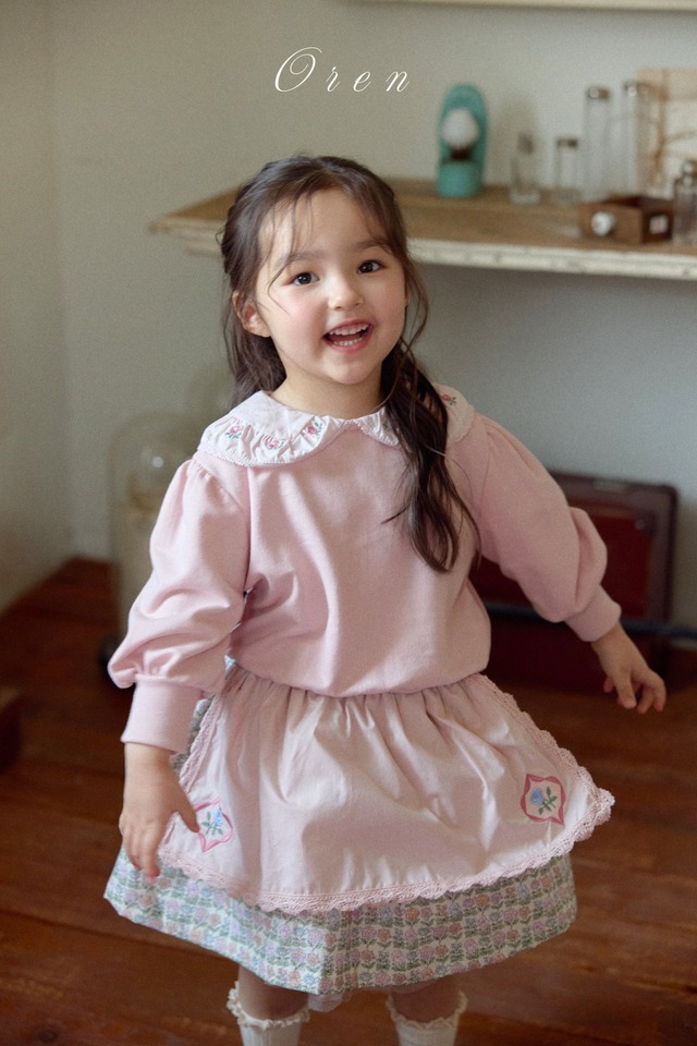 【予約】OREN Colette floral apron skirt