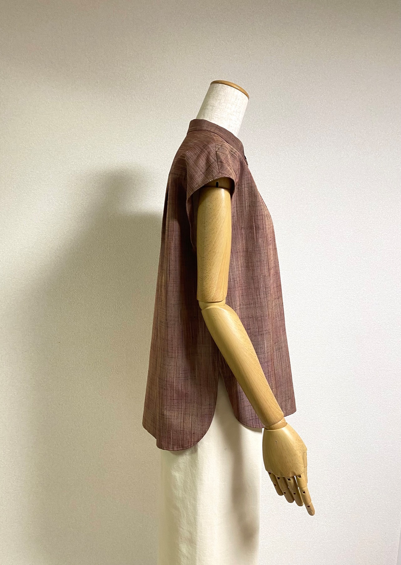 シャンブレー調シャツブラウス