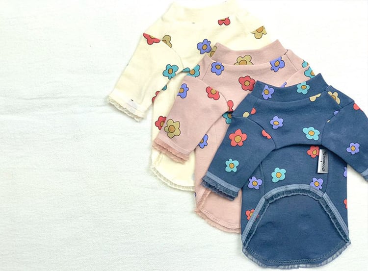 candy t-shirt XS ~ XL 3color / 犬服 春夏 新作 可愛い 犬の服 ストレッチ 長袖 ドッグウェア お揃い ペット top104