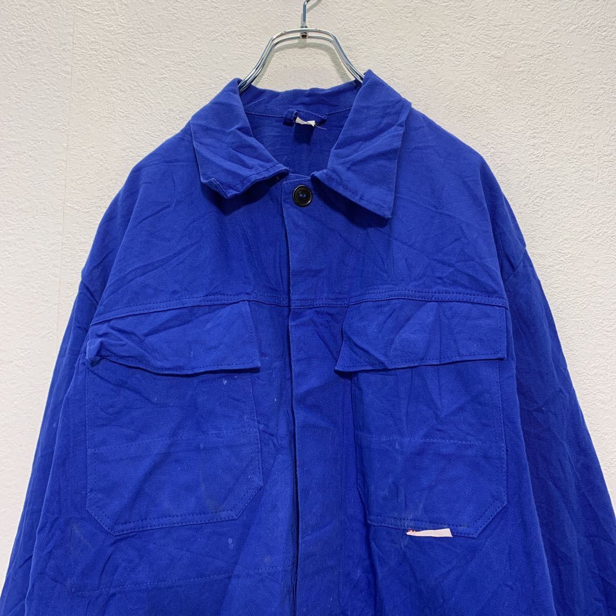 ユーロ ワーク ジャケット XLサイズ位 ブルー カバーオール 古着卸