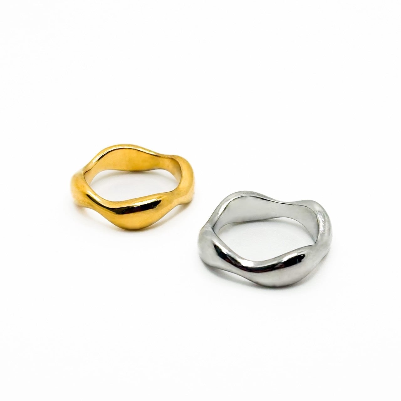 ステンレスウェービーピンキーリング