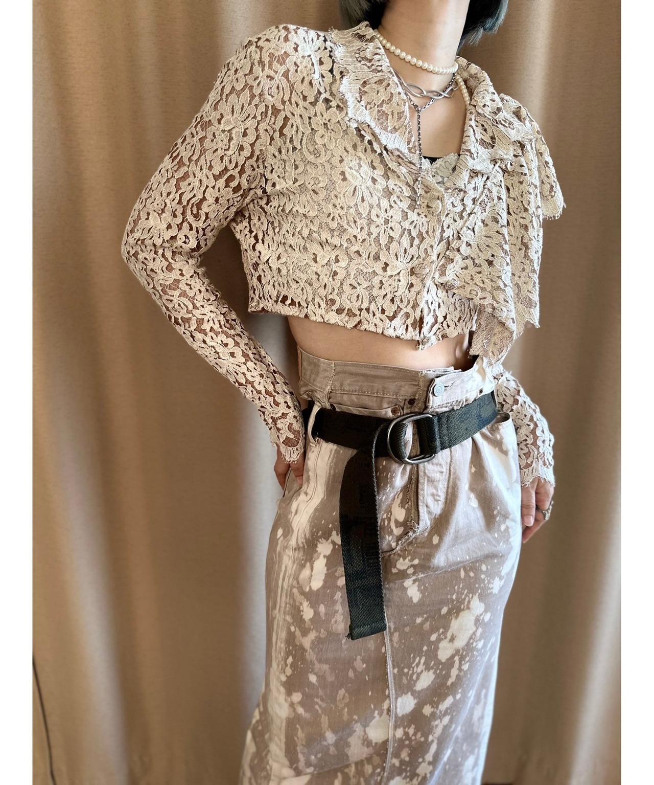 lace embroidery remake shirt-4178-6