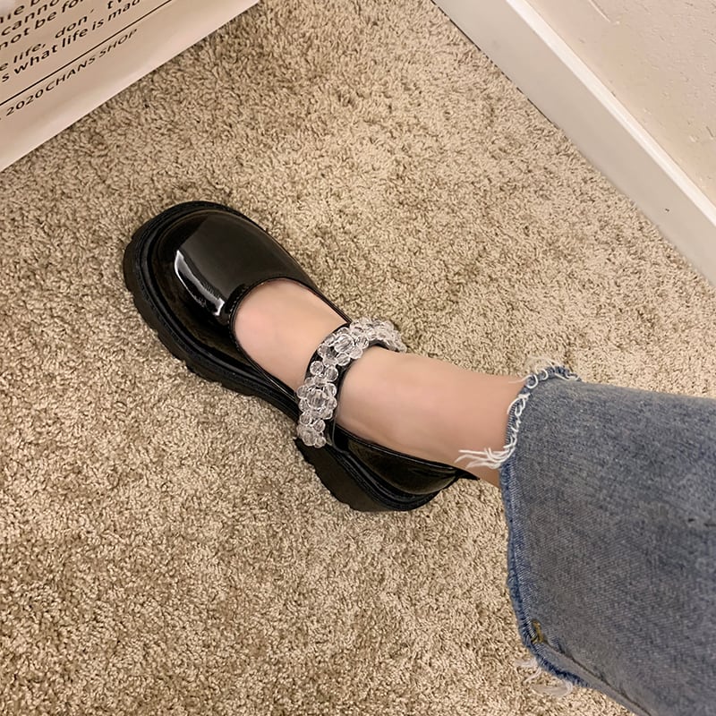 サマークリスタルFlowerデザイン レッドレザー 靴 シューズ 夏物 ラウンドトー フラワーデザイン 部族の婦人靴76990930664