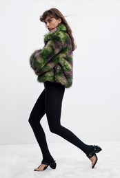【Desigual】ミックスカラーファーコート・M. C. Lacroix
