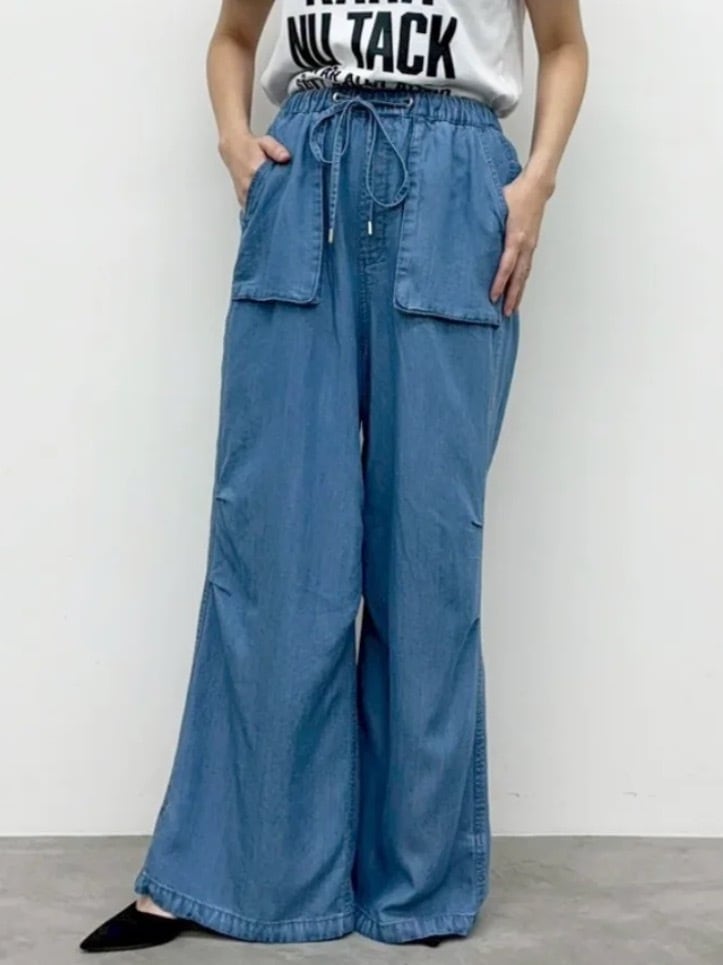 最終値下げ！完売製品　Raspail silk drawstring パンツ WASHED WOOL SILK TWILL DRAWSTRING PANTS(FRENCH NAVY) - 香川県高松