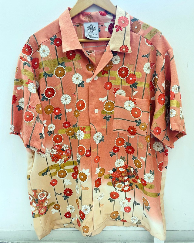 KIKUMON- ALOHA SHIRT / アロハシャツ 着物シャツ 菊文