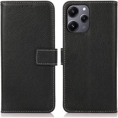 for Redmi 12 5G ケース 手帳型 レッドミ 12 5G 財布型 高級PUレザー カード収納 大容量 3枚 横置きスタンド機能 内蔵マグネット開閉式 耐衝撃 全面保護 シンプルカバー ハンドメイド 汗や指紋防止 肌触り良い 360度保護 男女兼用 おしゃれ ブラック Rureu01 2275