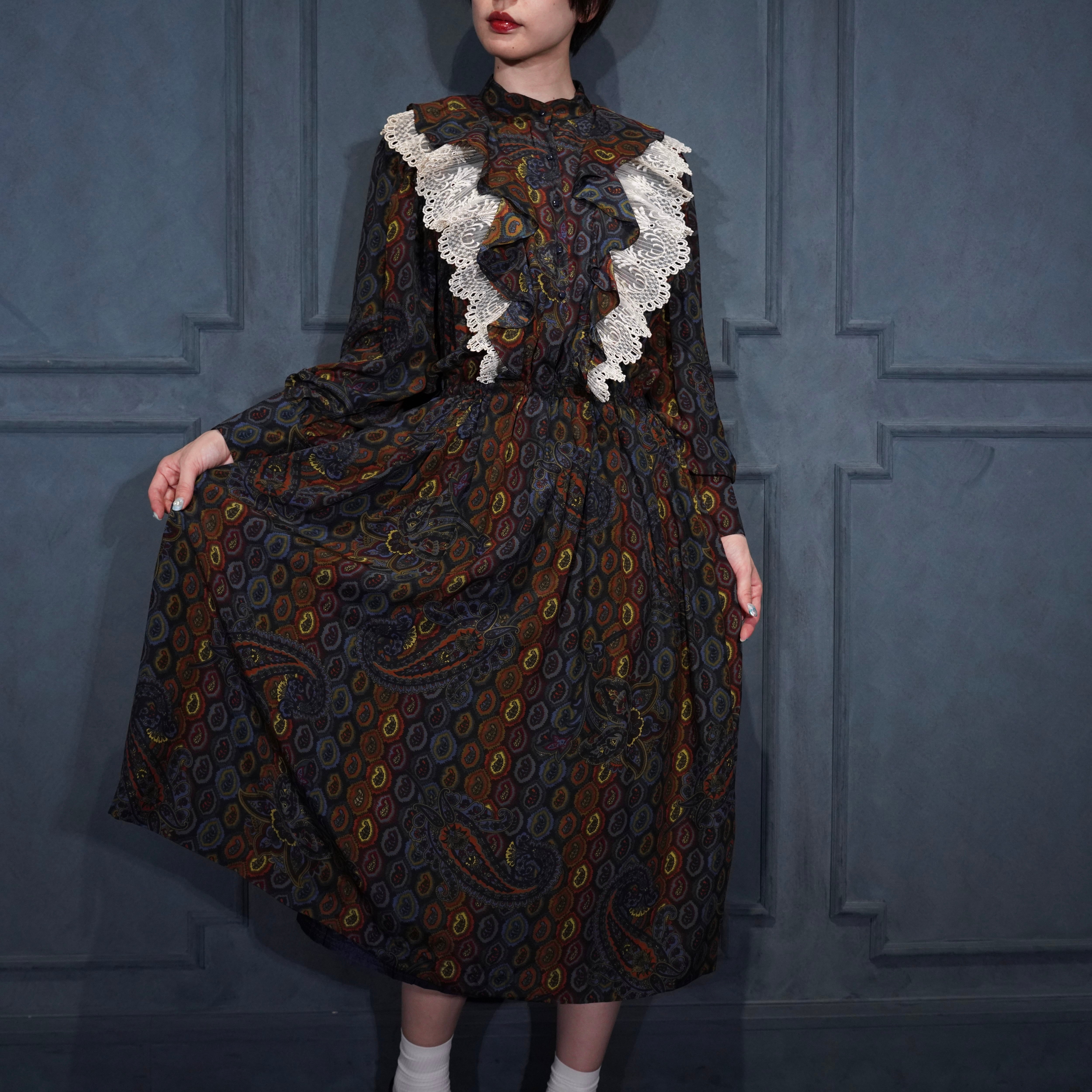 アンティーク ビンテージ 70s ハンドメイド チェックドレス ワンピース 希少 アンティーク ビンテージ 70s ハンドメイド チェックドレス