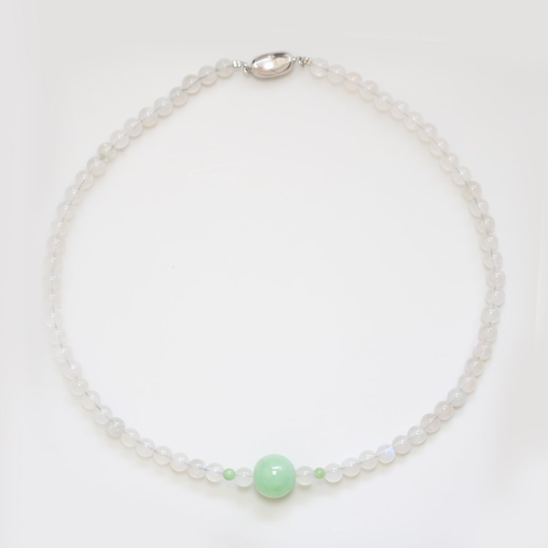 SV jade moonstone 翡翠 ネックレス A貨翡翠 jd_ne1275 | 【MeiNu