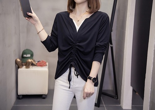 【大きいサイズXL-4XL】【秋冬新作】ファッションＴシャツ♪ブラック/ホワイト2色展開◆#sctmsm-234337