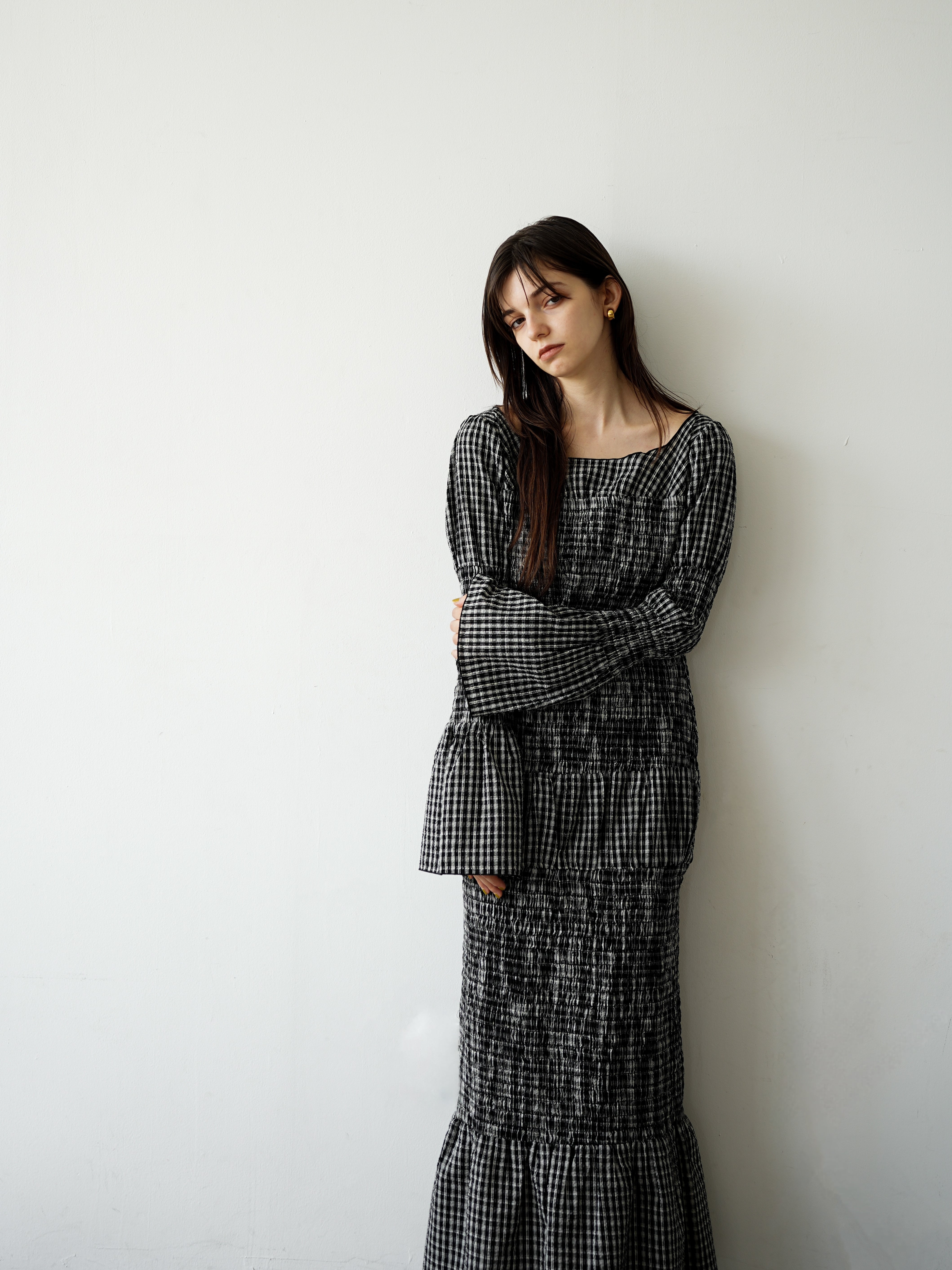 shirring bell sleeve onepiece | Katrin TOKYO