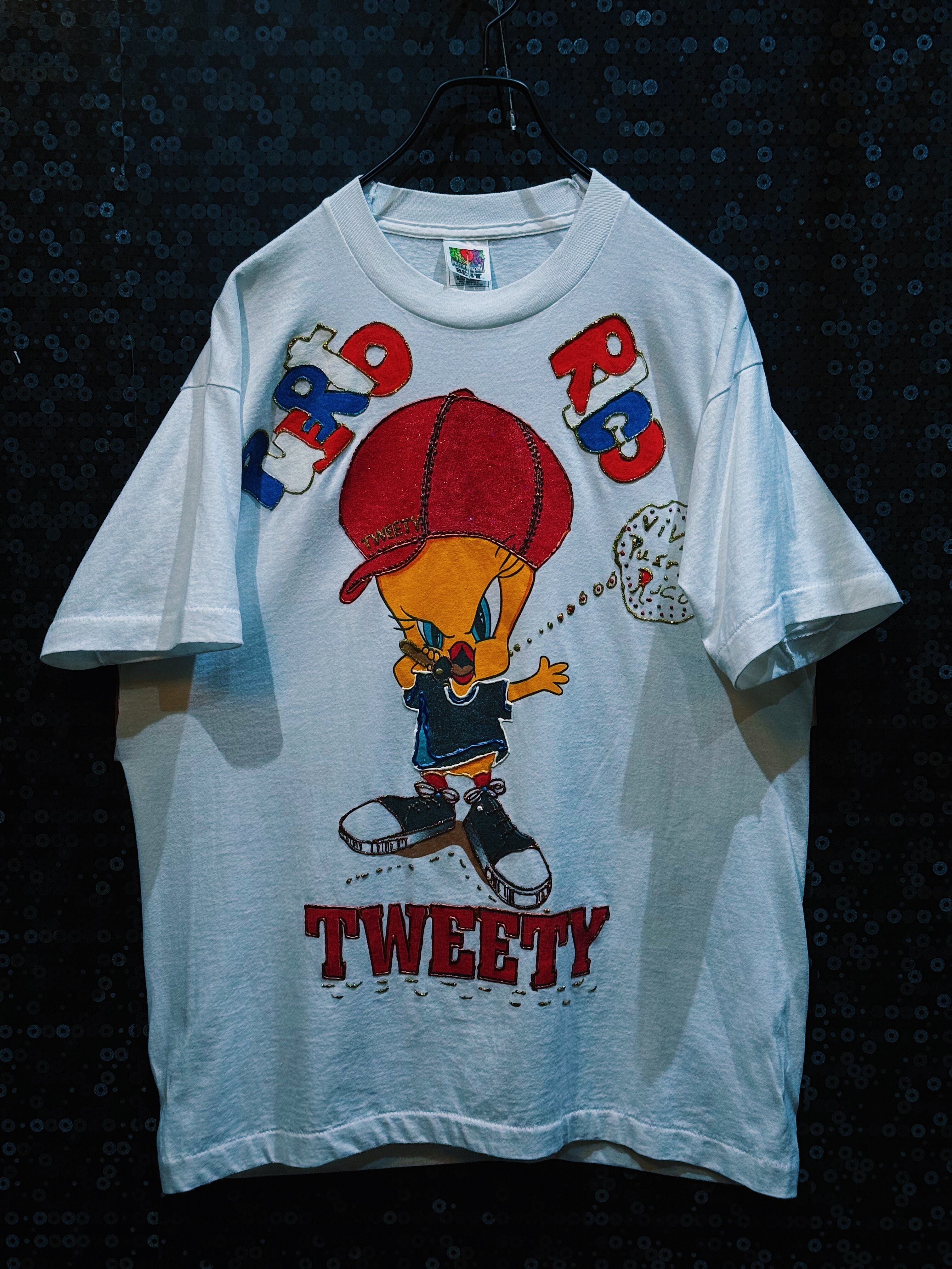 【ÆIEM】"Looney Tunes"vintage“Tweety Hip-Hop Style"puff print T-shirt