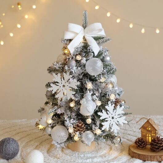 THE FM】クリスマスツリー シルバーホワイト 雪だるま 50cm THE FM】クリスマスツリー シルバーホワイト 雪だるま 50cm