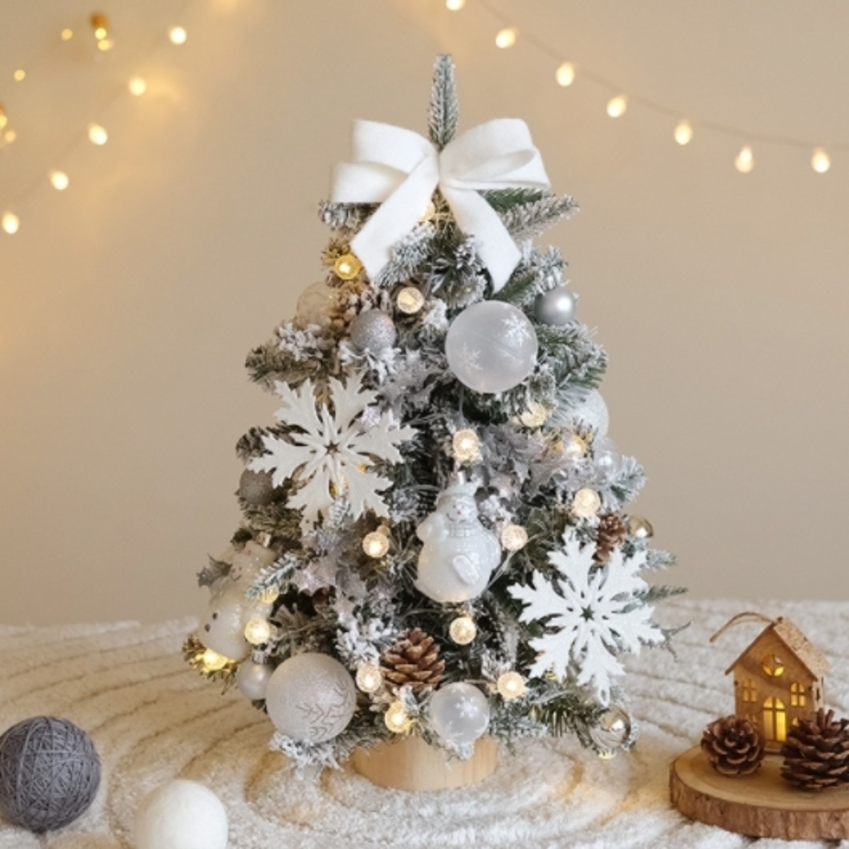 マニーコラージュクリスマスオーナメント 暖か テリアと雪だるま