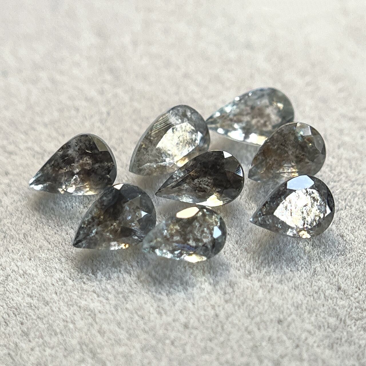 8点セット// サンストーンアクアマリン 計3.12ct ペアシェイプ ティア 