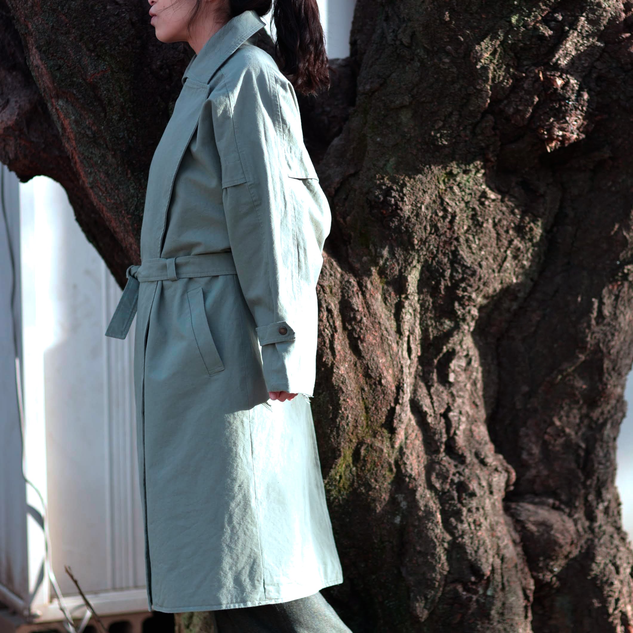 MADE IN FRANCE】AKYLON ミリタリースタイルダブルブレステッドコート