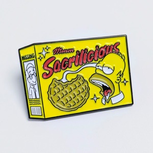 ♧送料無料！ ★ピンズ PINS★ピンバッジ 【The Simpsons（ザ シンプソンズ）ホーマー 】『 Mmm... Sacrilicious 』ワッフル〚アメリカン雑貨 アメトイ〛