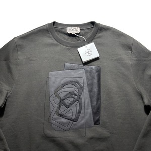 2024aw HERMES leather patch sweat shirt