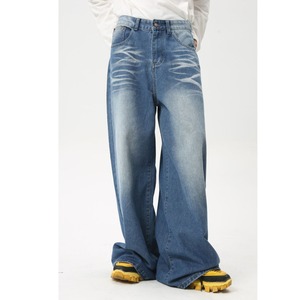 Washed Wide Straight Jeans Pants【L0128】