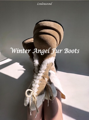 [LOULOUSEOUL] Winter Angel Fur Boots (Angel Beige/Midi) 正規品 韓国ブランド 韓国通販 韓国代行 韓国ファッション 日本