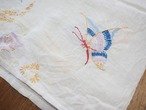 蝶と花の刺繍 クロス(シミあり) 画像4