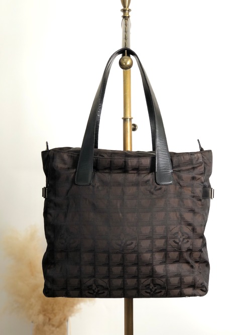 CHANEL シャネル ニュートラベル トートバッグ ブラウン ナイロン レザー vintage ヴィンテージ オールド kfcs7i