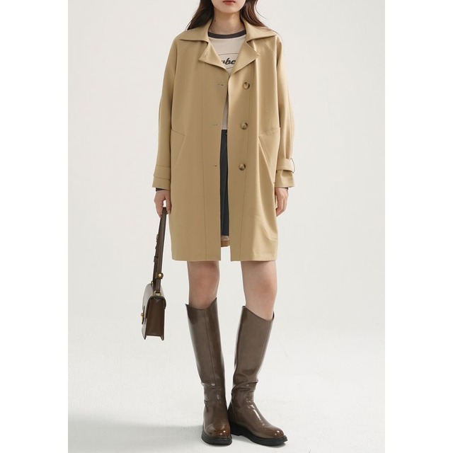 Mid length trench coat　a00009