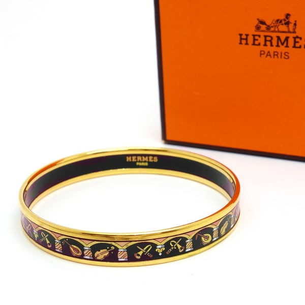 HERMES エルメス バングル GP エマイユ 楽器 ブレス 箱付 中古 / 質屋