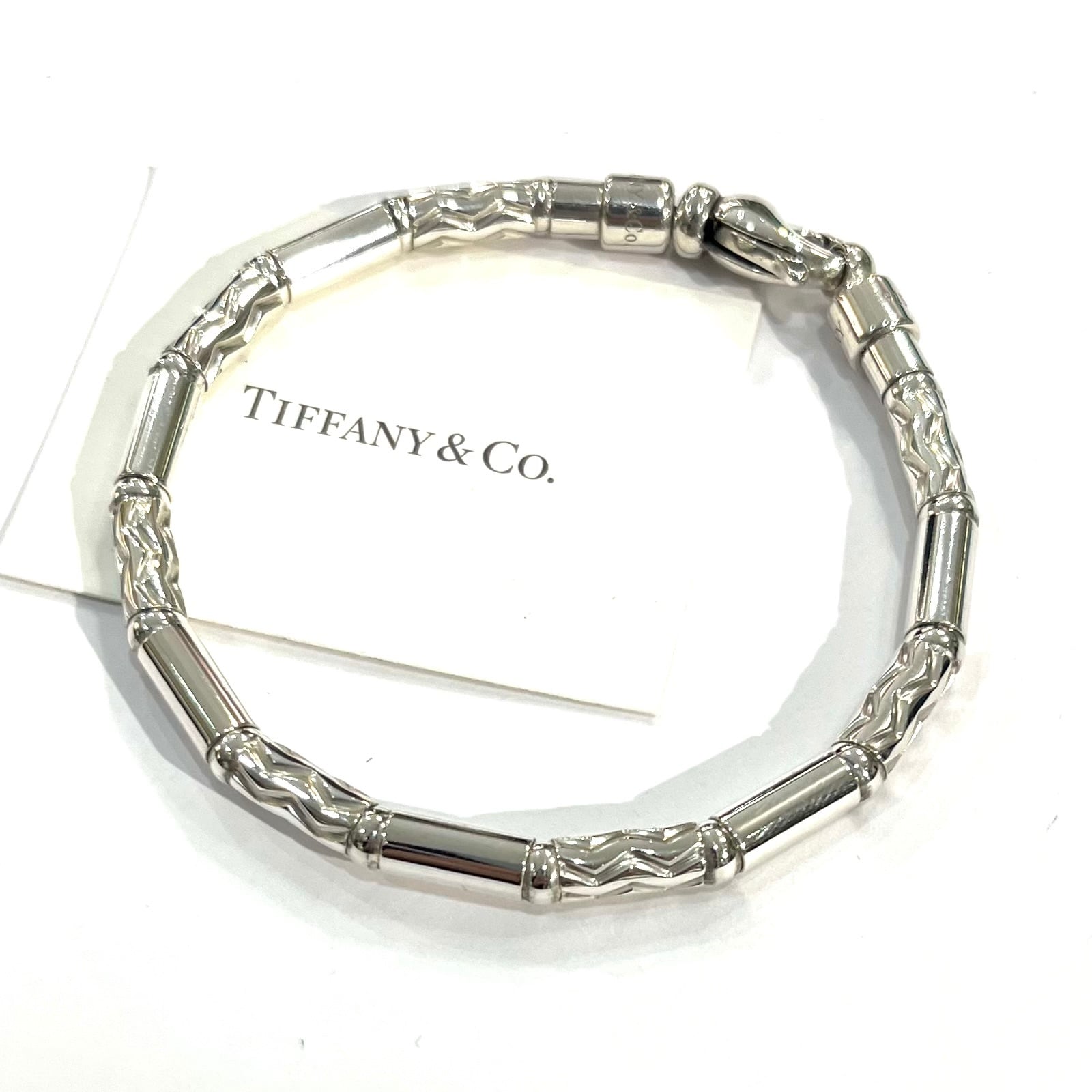 イタリア ヴィンテージ シルバー カット デザイン リンク ブレスレット 925 TIFFANY&CO.】2591 German Zig Zagブレスレット シルバー925／GERMANY