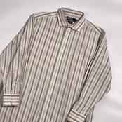 90s 00s Polo by Ralph Lauren ポロ ラルフローレン ESTATE ストライプ 長袖 ワイシャツ ドレスシャツ 41-82 /ホワイト系 メンズ ビンテージ