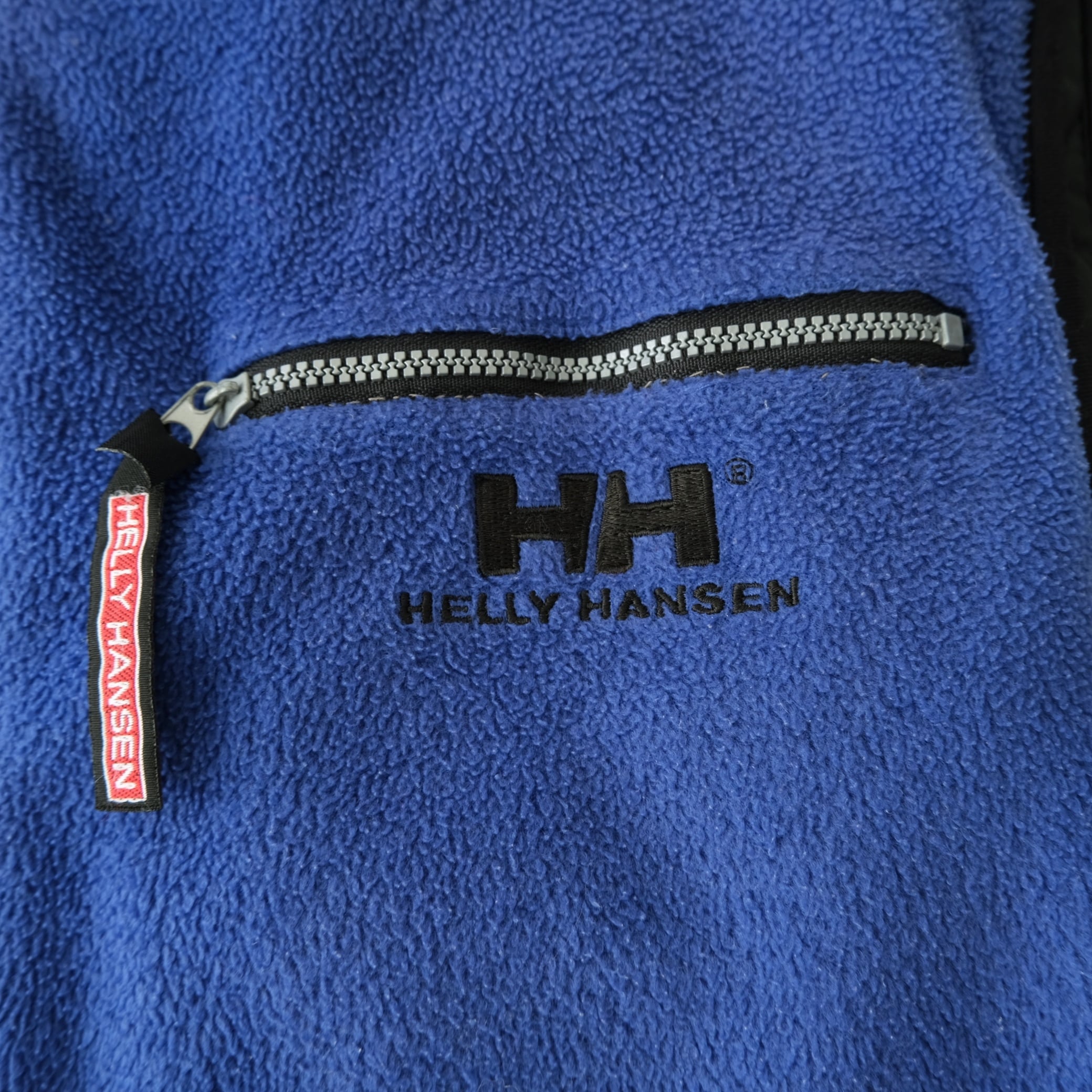 ヘリーハンセン　90s 刺繍ロゴ　中綿フリースベスト　青　ビッグサイズ