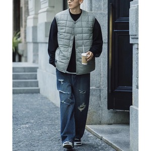 Quilted snap button vest 1533
