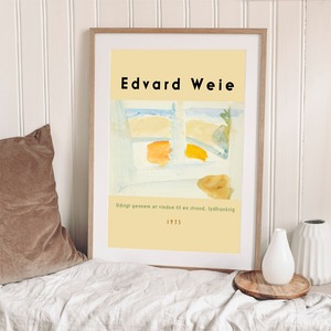 Edvard Weie "Udsigt gennem et vindue til en strand, Sydfrankrig"