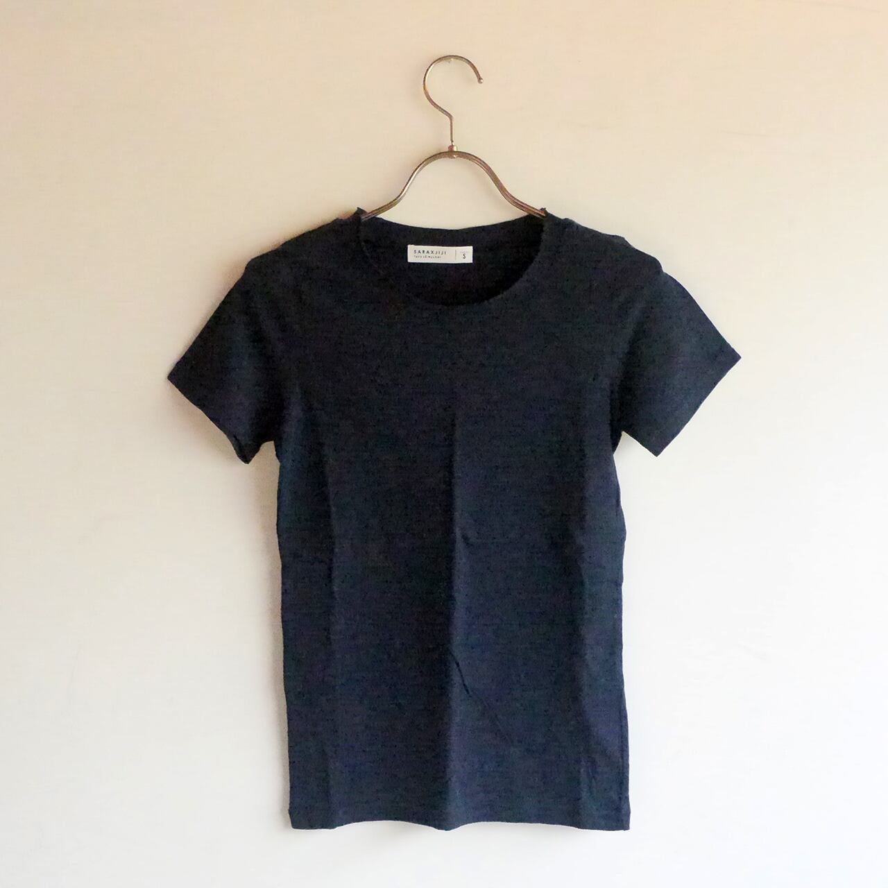 ラフィーガーゼCネックカットソー 半袖 NAVY