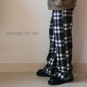 【enough for me】裏起毛チェックパンツ(041)