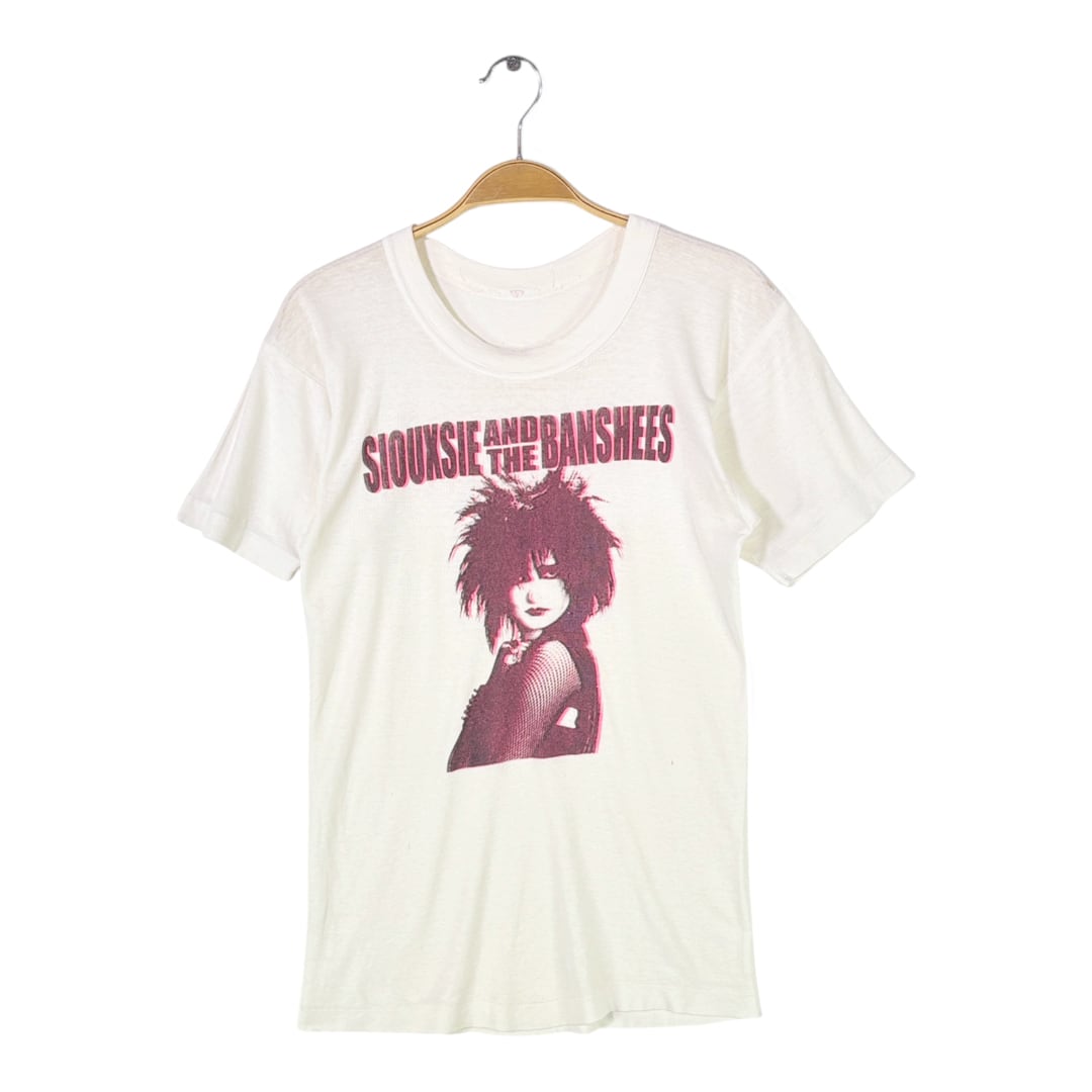 80s スージー&バンシーズ ヴィンテージTシャツ SIOUXSIE & THE BANSHEES ロックT パンク ホワイト サイズS相当 古着 @AAC1033