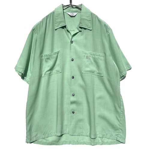 [Da Vinci] Vintage S/S Open Collar Rayon Shirt [1960s-] Vintage Rayon Shirt