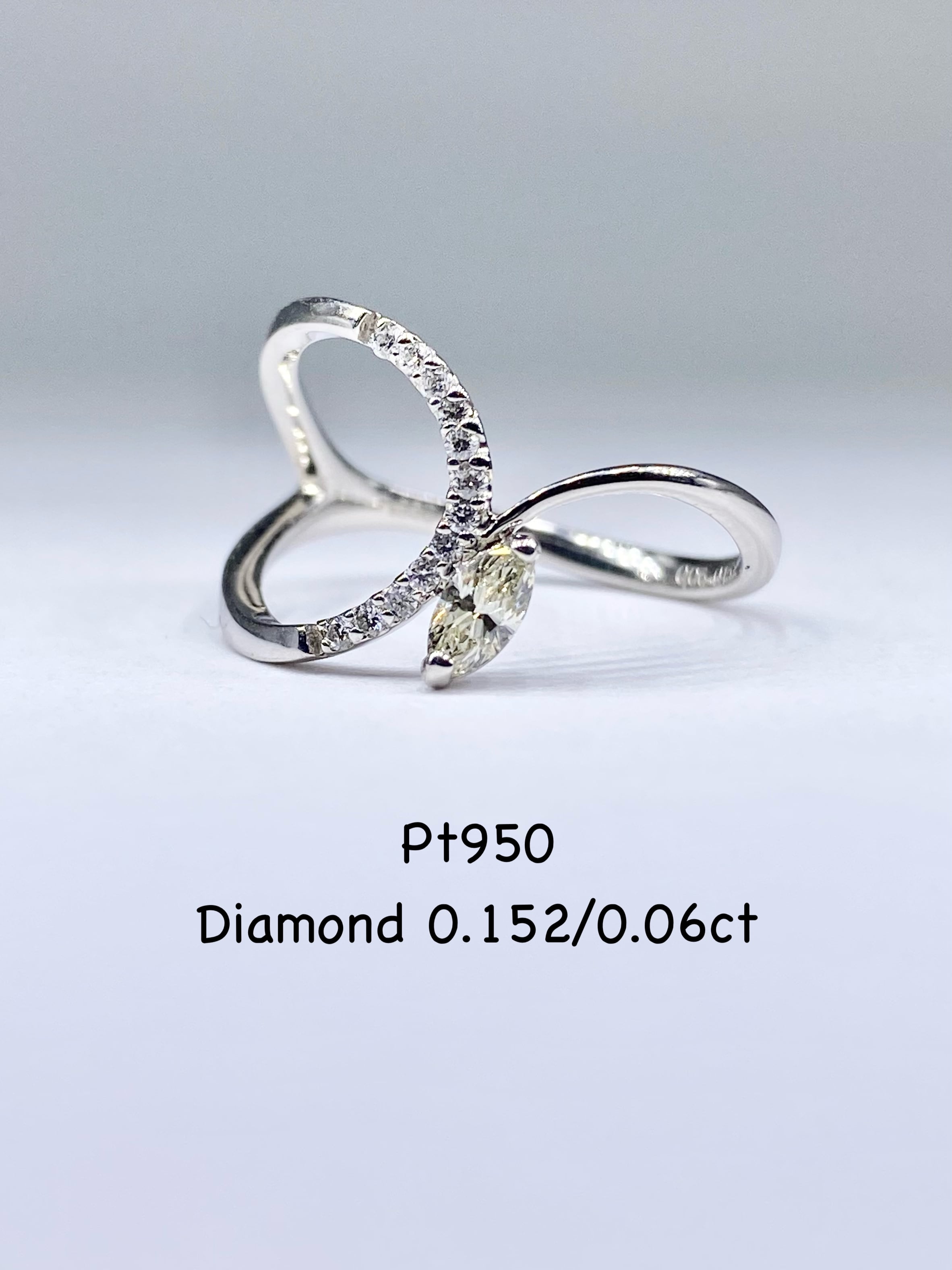 ダイヤモンド 0.152ct/ 計0.06ct Pt950 リング【リフレッシュ