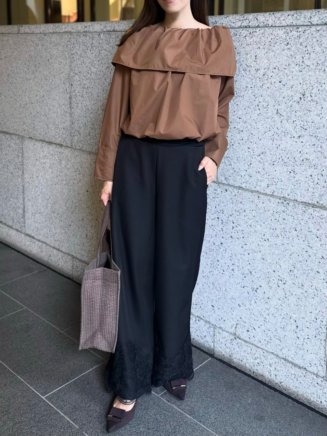 レースワイドパンツ［90008］